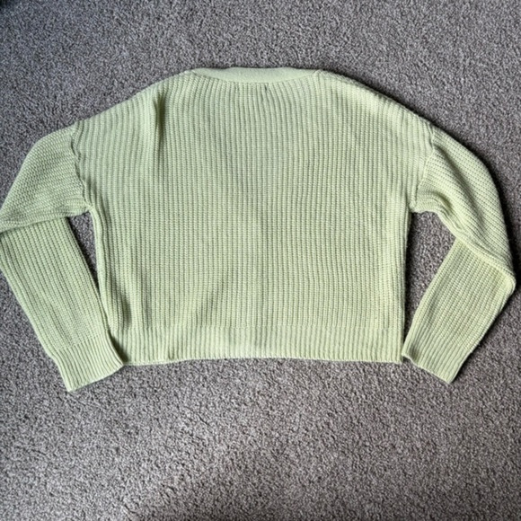 Streetwear Society Green Button Cardigan Cozy Oversized Sweater Sz M Ribbed - Picture 4 of 4